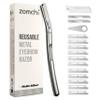 Dermaplane Razor with 21 PCS Blade Refills (15pcs Micro Refills and 6pcs Wide Refills) view 2