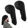 2-Pack Dreadlock Cap Set - Frizz-Free & Breathable Fabric, Adjustable for Locs, Braids, or Textured Hair, Perfect for Sleep, Workout, Shower, or Daily Styling Black view 1