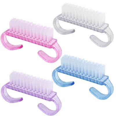 4pcs Mini Handle Grip Nail Brush,Fingernail Brush Cleaner, Pedicure Scrubbing tool Kit For Toe Shower and Men Women