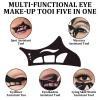 3 PCS Eyeshadow Stencil, Reusable Eyeshadow Tool, Comes with 1 Brush, 5-in-1 Design, Easy to Clean for Eyes, Cat Eye Liner Template Guide (Black) view 2