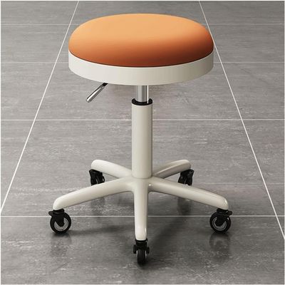 Seodradow Round Leather Swivel Work Stool Chair Hydraulic Spa Salon Office Shop Bar Stool Support to 100kg Salon Spa Drafting(Color:Orage)