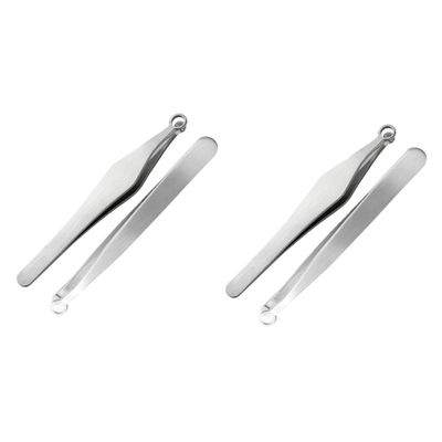 CALLARON 4pcs Nose Hair Trimmer and Tweezers Ergonomic Nasal Clippers for Men and Women Manual Nose Hair Removal Tool for Home Grooming
