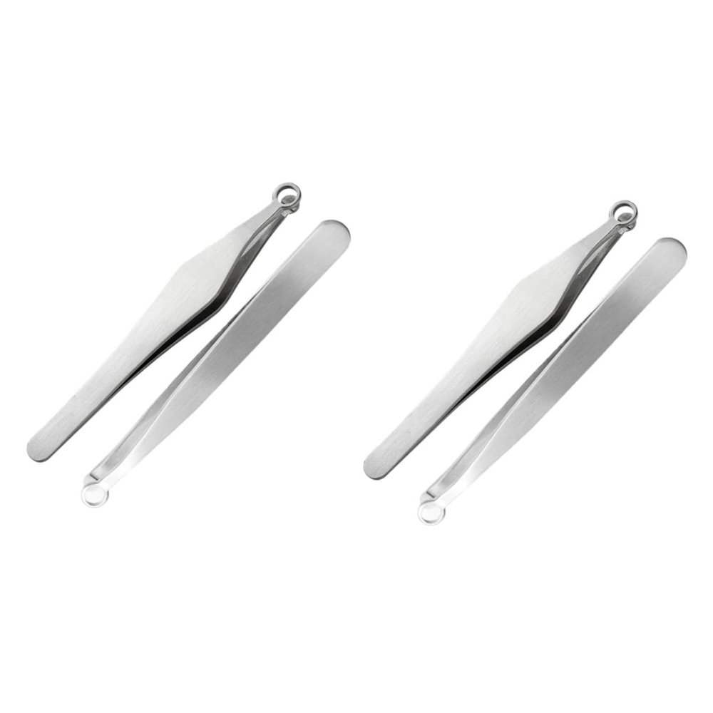 CALLARON 4pcs Nose Hair Trimmer and Tweezers Ergonomic Nasal Clippers for Men and Women Manual Nose Hair Removal Tool for Home Grooming