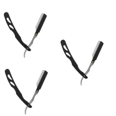 NIYANGLE 3pcs Vintage Metal Manual Shaving for Beard Eyebrow Trimming Comfortable Handle Compact Design for Home Travel Use