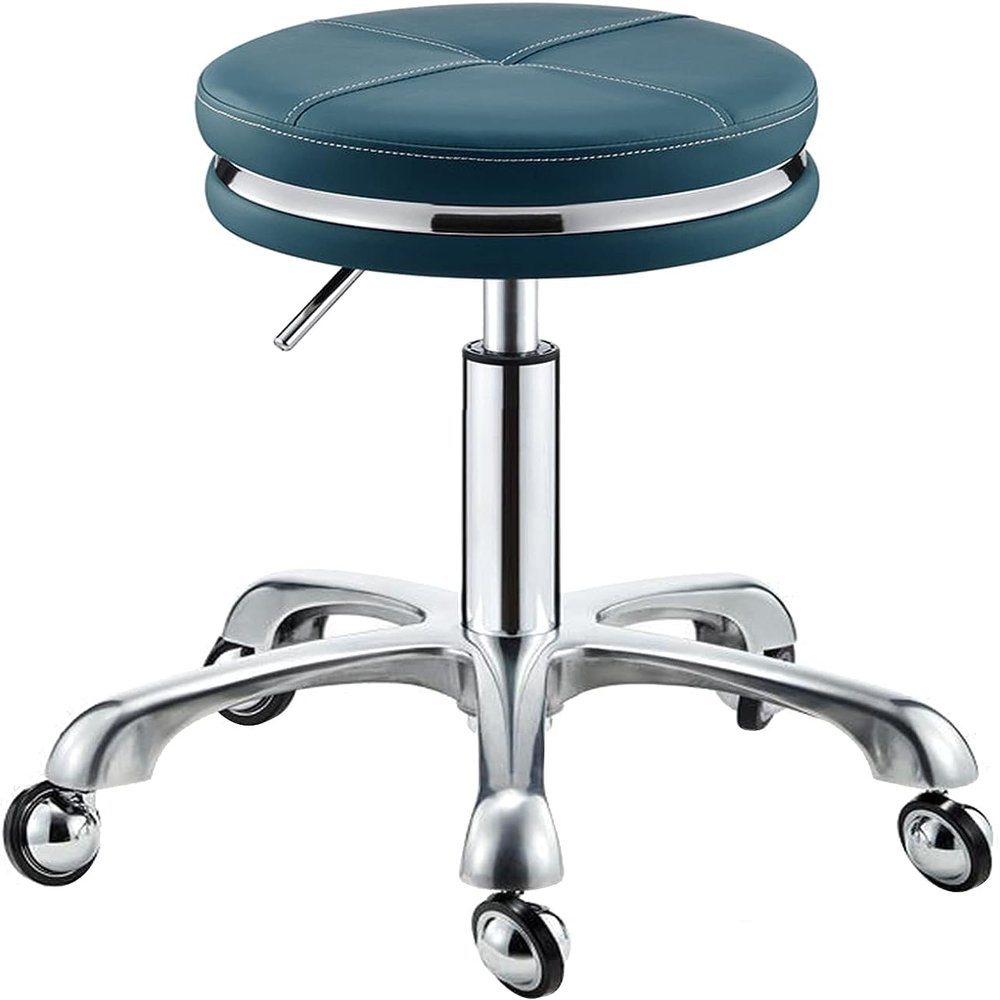 Seodradow Rolling Bar Rotating Lifting Beauty Salon, Round Eith Stainless Steel Pulley Will Not Block Hair, Adjustable 45-58cm(Color:Blue)