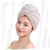 Beaupretty 2pcs Microfiber Hair Drying Cap Quick Dry Towel Absorbent Head Wrap for Home Travel Random Color view 3
