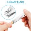 6Pcs Large Stainless Steel Toenails Clippers with Straight Edge Ergonomic Nail Cutter Portable Nail Clipper for Men Women Thick Toenails Silver view 2