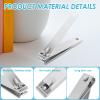 6Pcs Large Stainless Steel Toenails Clippers with Straight Edge Ergonomic Nail Cutter Portable Nail Clipper for Men Women Thick Toenails Silver view 3