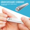 6Pcs Large Stainless Steel Toenails Clippers with Straight Edge Ergonomic Nail Cutter Portable Nail Clipper for Men Women Thick Toenails Silver view 4