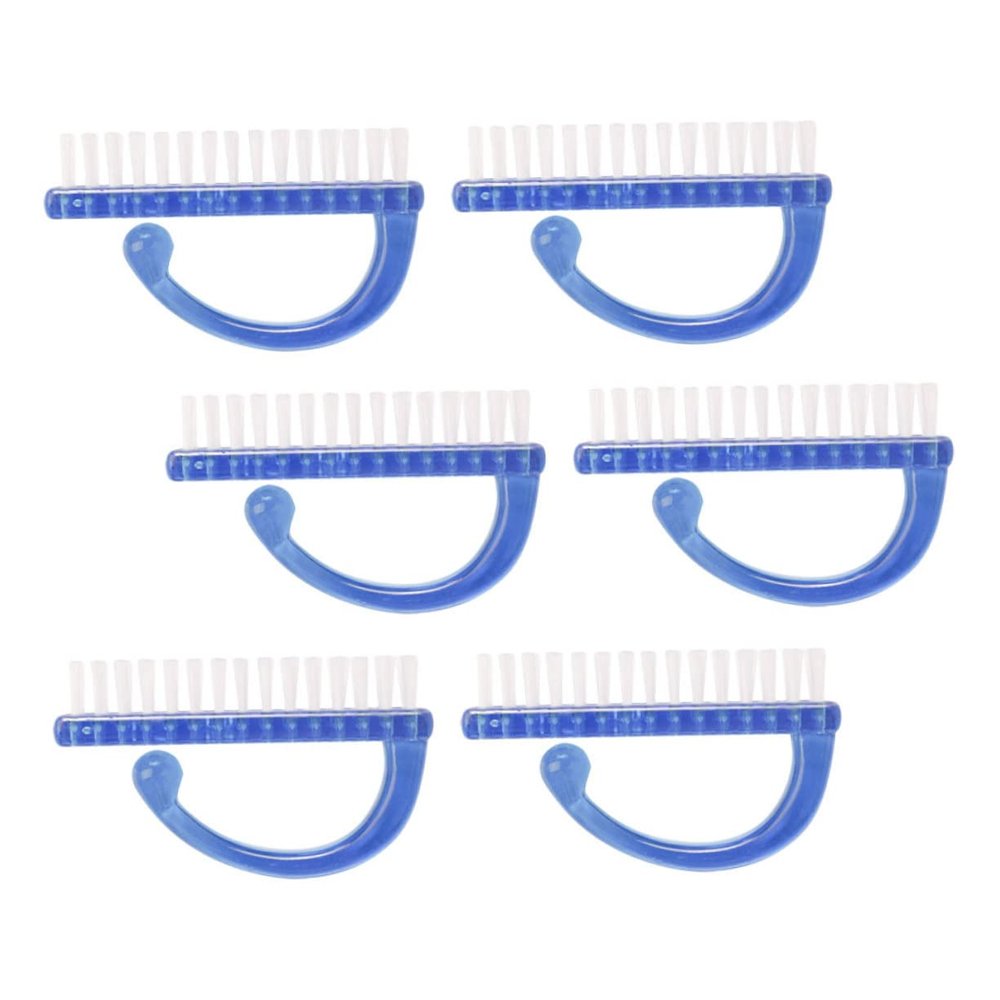 PartyKindom Large Fantasy Dust Brush Set 6pcs Nail Art Cleaning Brushes for Manicure Double-Sided Fingernail Tool for Home and Salon Use