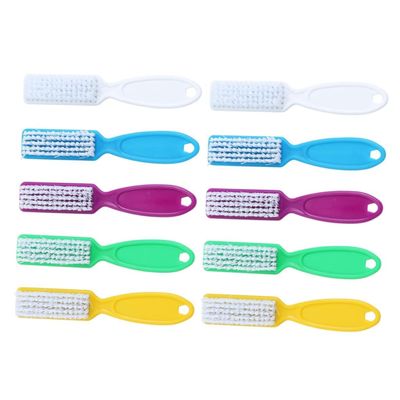 PACKOVE 10pcs Nail Files for Natural Nails Fingernail Brush Long Handle for Cleaning Random Color