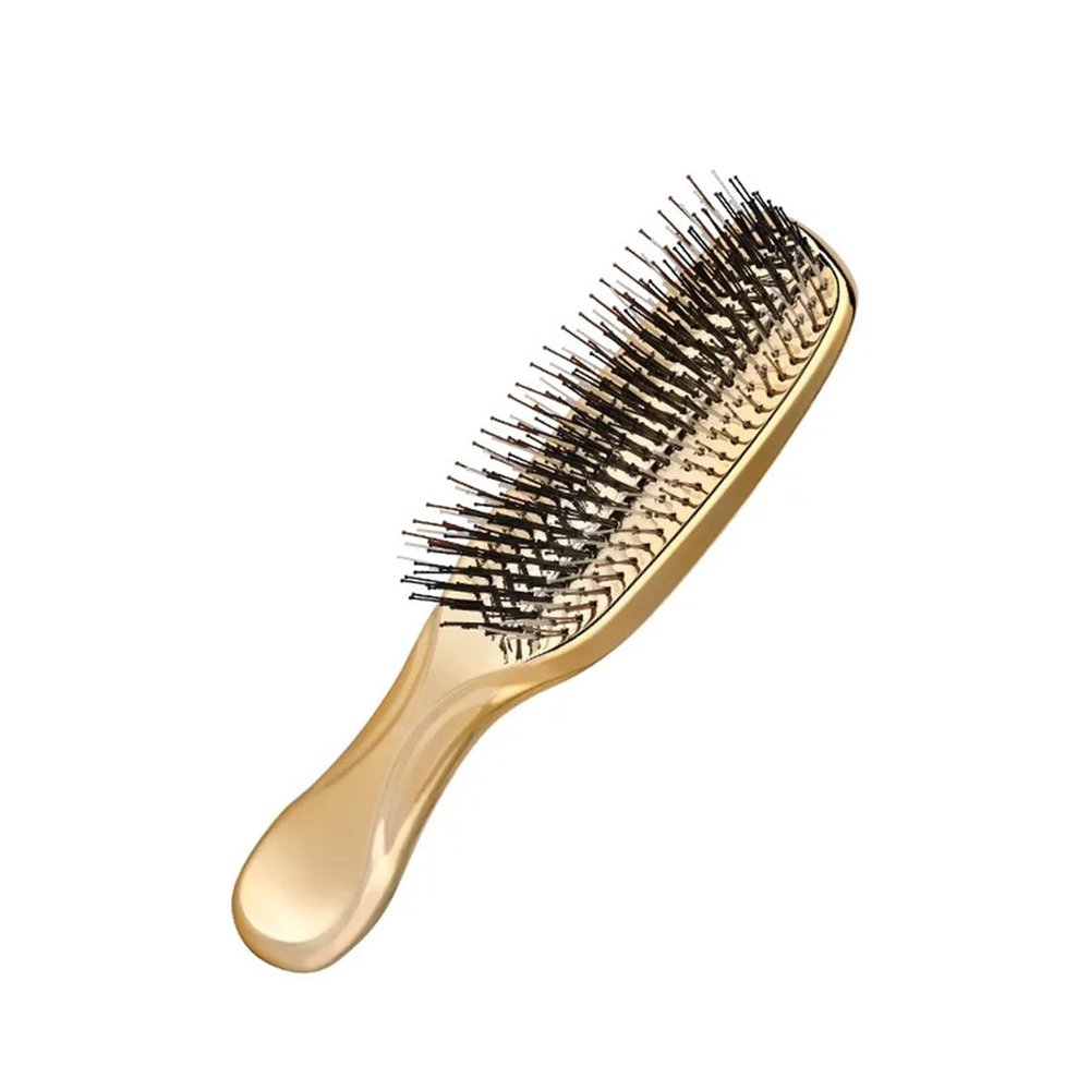 lISusanll Electroplating Massage Comb for Scalp Care - Dual-Use Dry & Wet Portable Hair Comb for Home & Travel(Gold)