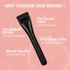 Flat Foundation Brush for Liquid Makeup,14CM Premium Fast Flawless Flat Top Kabuki Makeup Brushes Face Cosmetics Concealer Brush for Liquid, Blending, Powder, Cream, Powder, Blush, Buffing Black view 2