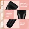 Flat Foundation Brush for Liquid Makeup,14CM Premium Fast Flawless Flat Top Kabuki Makeup Brushes Face Cosmetics Concealer Brush for Liquid, Blending, Powder, Cream, Powder, Blush, Buffing Black view 4