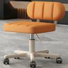 Leather Rolling Swivel Salon Stool Chair with Back Support, Height Adjustable Hydraulic Seat for Office Massage Spa Drafting Tattoo Beauty BarberOrange,A1 view 1