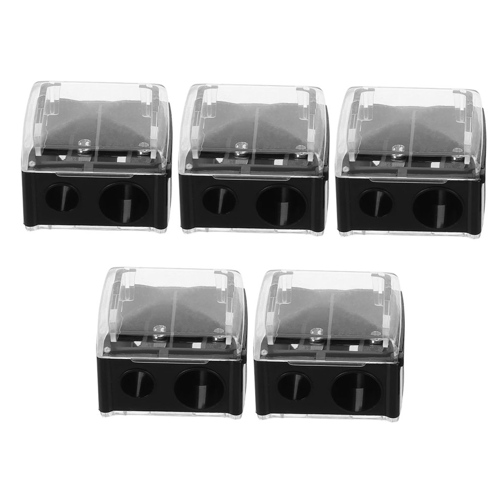 SHERCHPRY 5pcs Dual Holes Makeup Pencil Sharpener Portable Eyebrow and Lip Liner Tool for Precise Trimming and Easy Carrying Applications