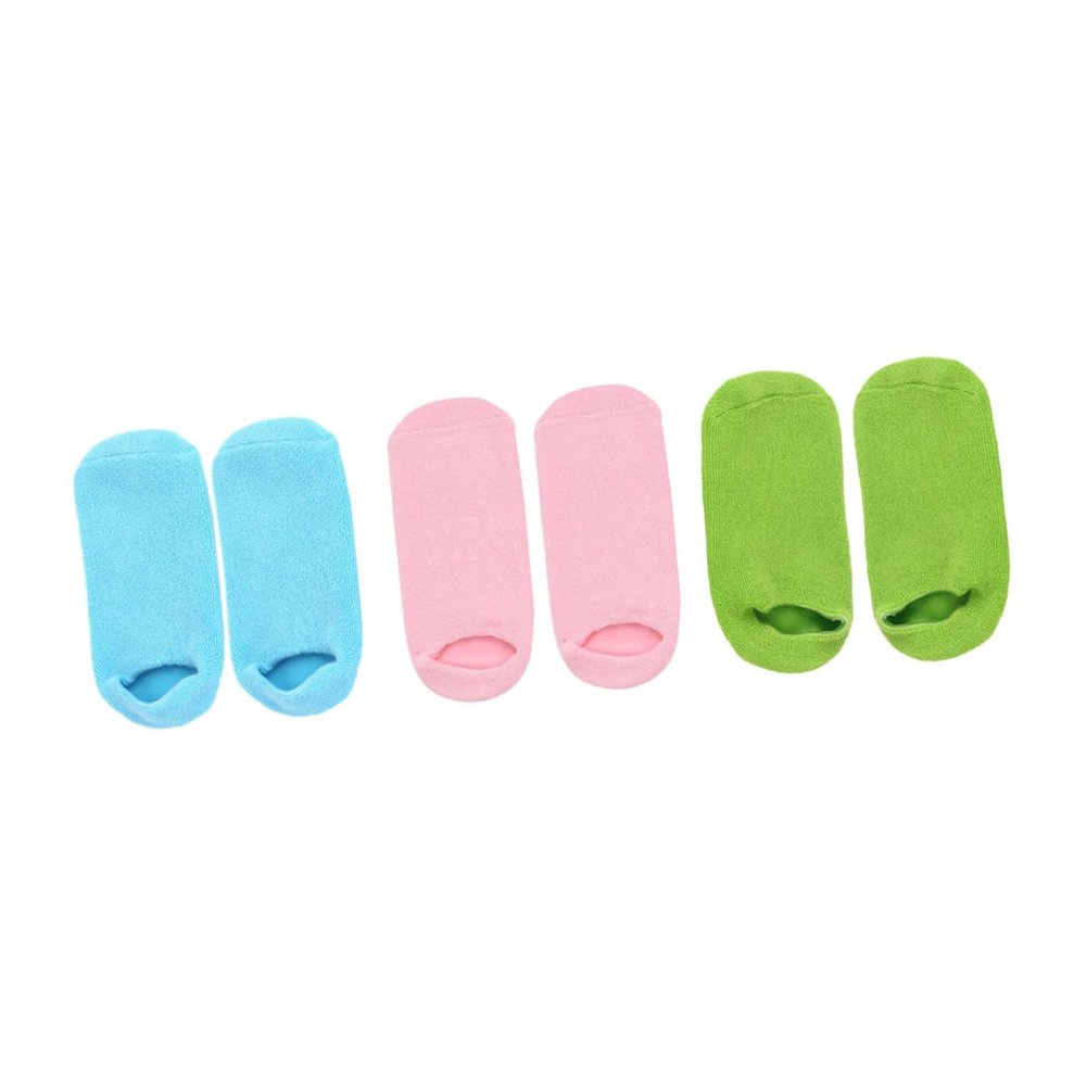 Beatifufu 3pairs Moisturizing Socks Foot Care Foot Masks Spa Socks Gel Moisturizer