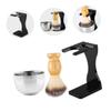 Beatifufu 1Set Beard Grooming Shaving Bowl Comfortable Shave Brush Durable Beard Brush Holder Rustproof Present for Grooming view 3