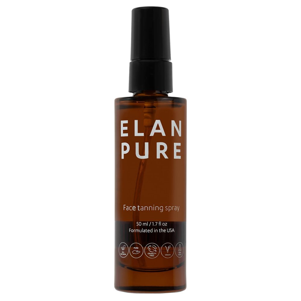 Elan Pure Face Tanning Mist, Organic Ingredients, Sunless Self Tanner, Bronzing, Hydrating, Streak-Free, Long Lasting Glow