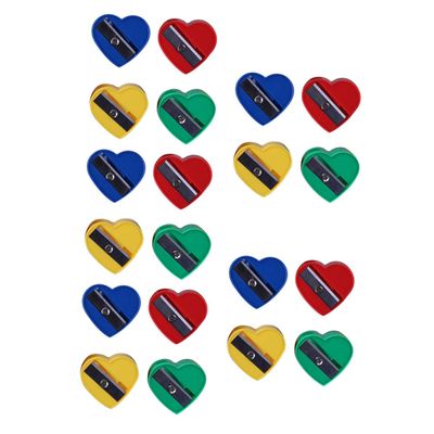 GANAZONO 60Pcs Heart Shape Pencil Sharpener Eyebrow and Eyeliner Pencil Sharpening Tool Compact Design for Home and School Use Easy to Carry for Travel and Makeup