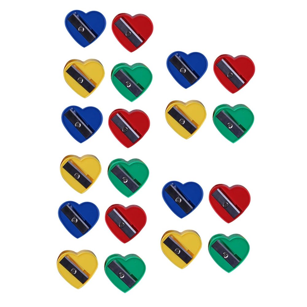 GANAZONO 60Pcs Heart Shape Pencil Sharpener Eyebrow and Eyeliner Pencil Sharpening Tool Compact Design for Home and School Use Easy to Carry for Travel and Makeup