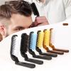 1PCS Soft Boar Bristle Beard Brush & Hairdressing Comb for Men - Perfect for Beard and Mustache Styling(Gold plating) view 2