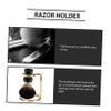 Beatifufu Metal Shaving Brush Rack Stand Durable Razor Holder for Home Barbershop Prevents Keeps Brushes Razors Clean Saving Shaving Tool Storage view 2