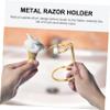Beatifufu Metal Shaving Brush Rack Stand Durable Razor Holder for Home Barbershop Prevents Keeps Brushes Razors Clean Saving Shaving Tool Storage view 3