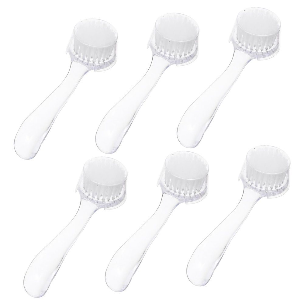 BIUDECO 6pcs Nail Dust Cleaning Brush Durable Manicure Dust Brushes for Nail Art Face Wash for Home Professional Use Gentle Bristles for Cleaning