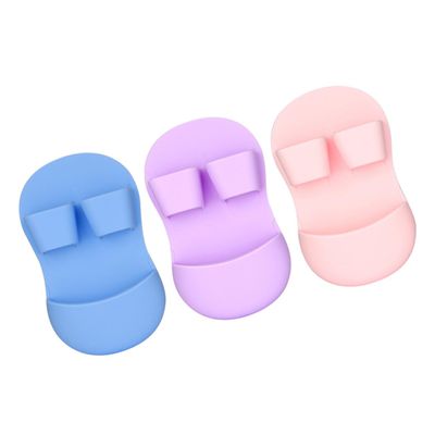 Beatifufu Silicone Face Scrubber Exfoliator 3pcs Facial Cleansing Brush Set for Gentle Exfoliation Manual Use for Skin Types