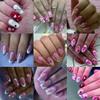 8 Sheets Valentines Nail Art Sticker Red Romantic Heart Nail Decals Personalized Bow Nail Design Stickers Love Letter False Nails Valentines Nail Design Stickers Glossy Nail Art Supplies for Women view 2