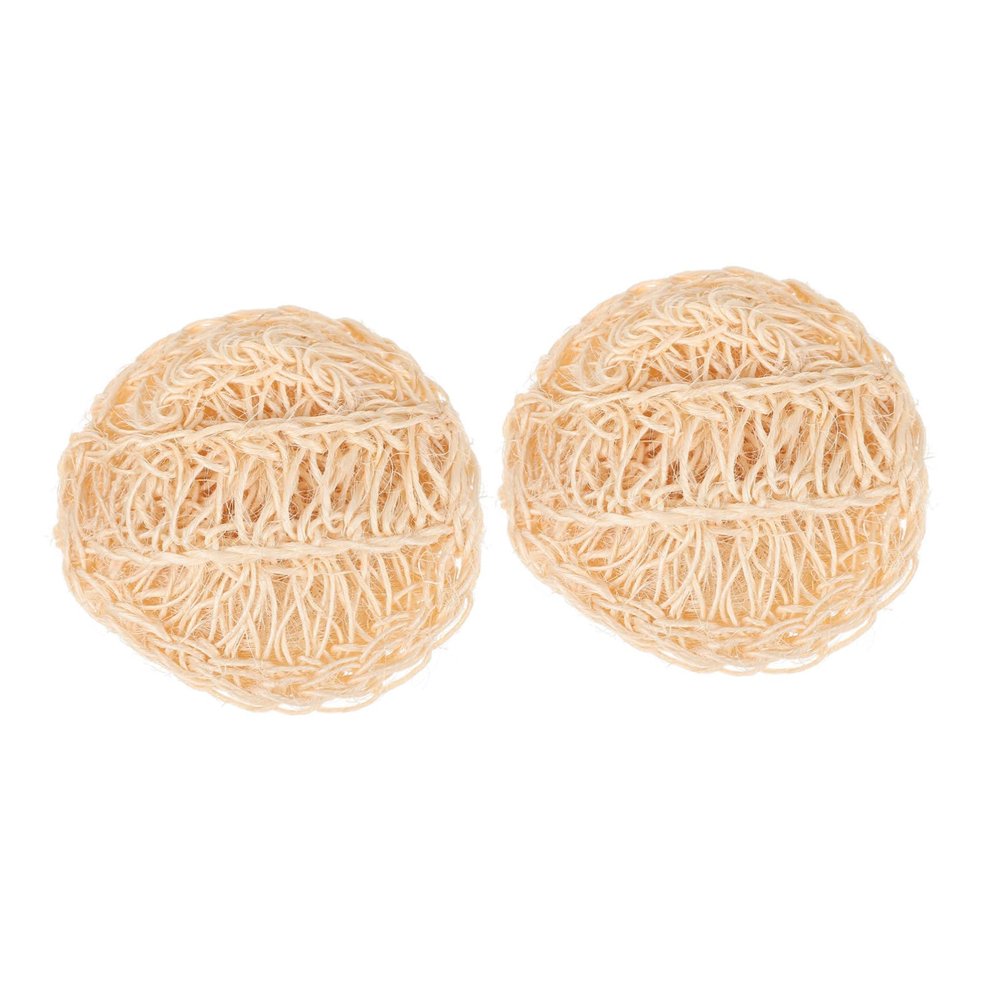Happyyami Natural Sisal Bath Brush Set 2-Piece Exfoliating Body Scrubbers Handcrafted Sisal for Deep Cleaning for Spa and Shower Use Bath Accessories