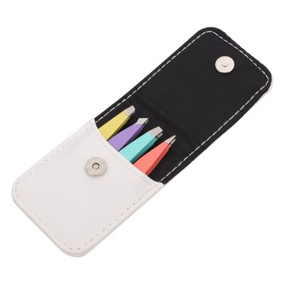 CALLARON 4pcs Mini Eyebrow Clip Kit Brow Tweezers for Personal Professional Use