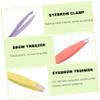 CALLARON 4pcs Mini Eyebrow Clip Kit Brow Tweezers for Personal Professional Use view 4