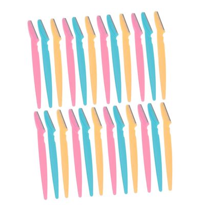 PACKOVE 24pcs Stainless Steel Manual Eyebrow Razor for Women and Men Compact Eyebrow Trimmer with Lightweight Design for Easy Shaping Mixed Colors