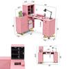 Manicure Table Nail Station w/Dust Collector - L-Shaped Nail Tech Table with Shelves, Storage Cabinets, Drawers, Metal Handles & Legs, Salon Wrist Rest, Beauty Salon Workstation Decor (Pink) view 2