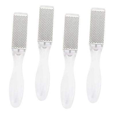 CALLARON 4pcs Double Side Foot File Foot Scraper Callus Remover Professional Stainless Steel