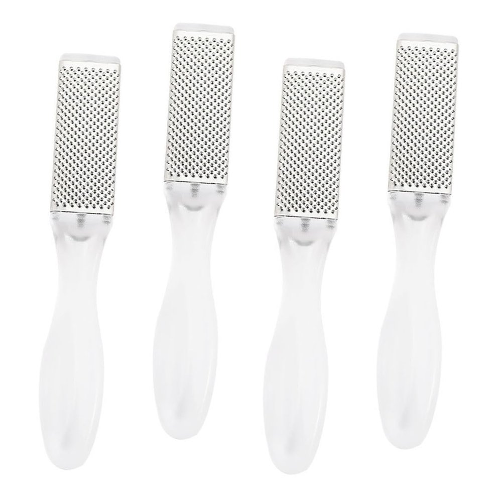 CALLARON 4pcs Double Side Foot File Foot Scraper Callus Remover Professional Stainless Steel