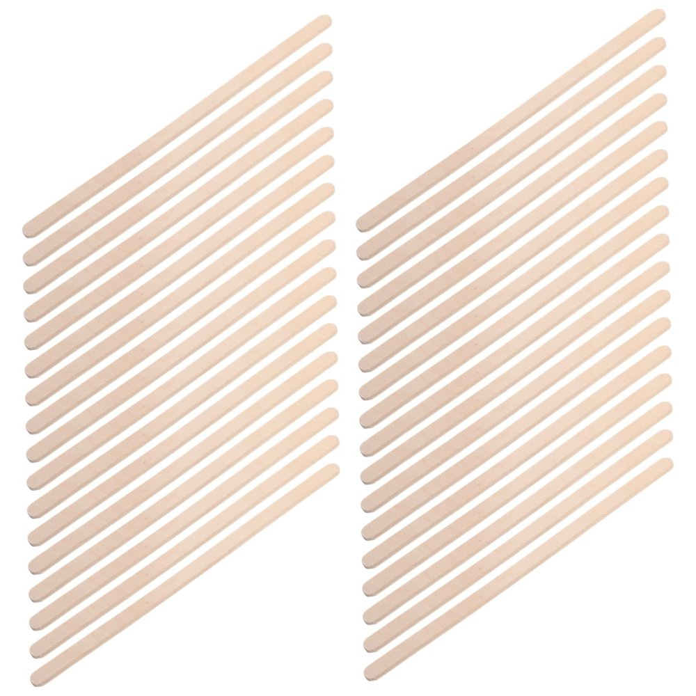 DEARMAMY 100pcs Wooden Sticks for Hair Removal Thick Edge Applicators for Waxing and Eyebrow Shaping Durable Wooden Material Versatile Use for Personal Care
