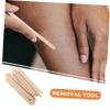 DEARMAMY 100pcs Wooden Sticks for Hair Removal Thick Edge Applicators for Waxing and Eyebrow Shaping Durable Wooden Material Versatile Use for Personal Care view 3
