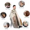 Beige And Brown Adult Barber Cape Professional Hair Cutting Cape with Adjustable Snap Closure Haircut Kit Hairdressing Apron for Home Salon And Barbershop view 3
