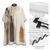 Beige And Brown Adult Barber Cape Professional Hair Cutting Cape with Adjustable Snap Closure Haircut Kit Hairdressing Apron for Home Salon And Barbershop view 4
