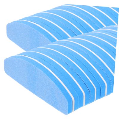 CALLARON 20pcs Mini Nail File Sponge Strips Nail Art Tools Polishing Strips Pink for Safe for Natural Artificial