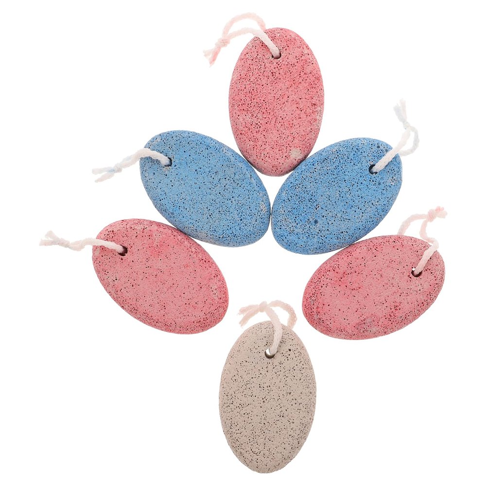 LIFKOME 6pcs Foot Pumice Stones Exfoliating Remover for Soft Skin Dual Sided Foot Rasp Pedicure Tools Natural
