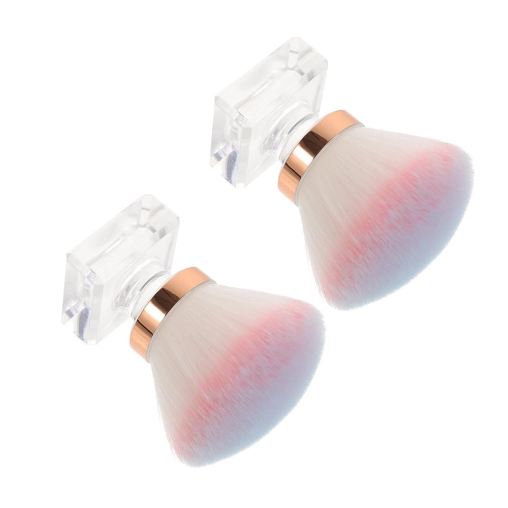 BIUDECO 2pcs Nail Dust Brush Soft Bristle Makeup Brush for Cleaning Fingernails for Manicure Supplies