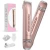 Bikini Trimmer for Women - 2 in 1 Electric Body Hair Trimmer for Silky Skin, Cordless Body Shaver for Travel, IPX7 Waterproof & Easy to Clean, Replaceable Ceramic Blade Heads, Rose Gold view 1