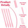 4 Pcs Silicone Wax Sticks Spatula for Waxing Non-Stick Waxing Applicators Hair Removal Spatula Reusable Tiny Makeup Beauty Spatulas for Hair Removal, Home Salon Body Use (Pink) view 2