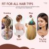 402pcs Bobby Pins U Hair Pins Set, 150pcs Wavy Bobby Pins 150pcs Hair Pins and 102pcs Hair Bands, U Pins for Hair Buns Women and Girls All Hair Types 2inch 2.4inch 2.75inch, Brown view 4