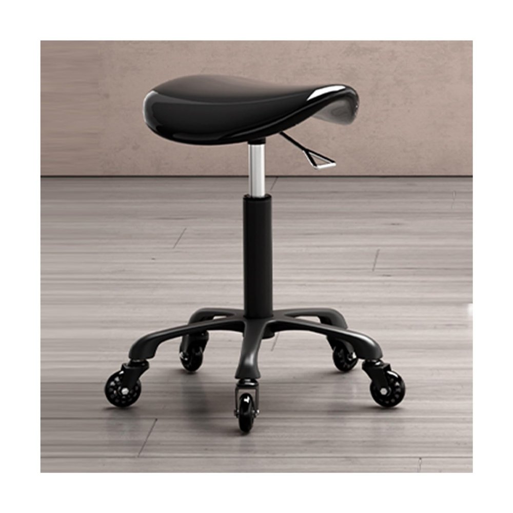 Adjustable Saddle Salon Stool Gas Lift Chair,Ergonomic Saddle Stool,Swivel Saddle Chair with Wheels(C)