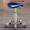 Adjustable Saddle Salon Stool Gas Lift Chair,Ergonomic Saddle Stool,Swivel Saddle Chair with Wheels(C) view 4
